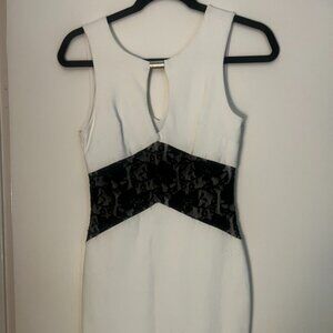 White/black mini dress